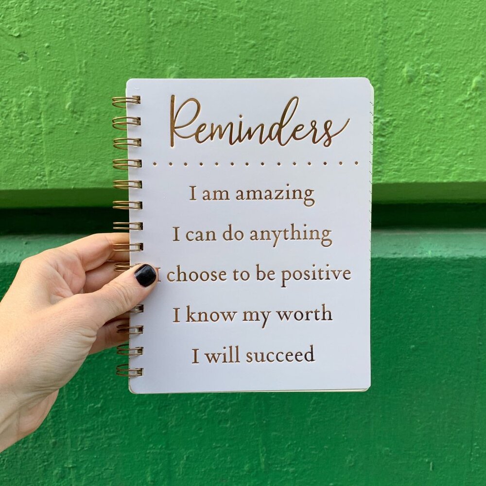 Positive Reminders - I Am Amazing Spiral Notebook | 5.75" x 7.50" | 120 Lined P